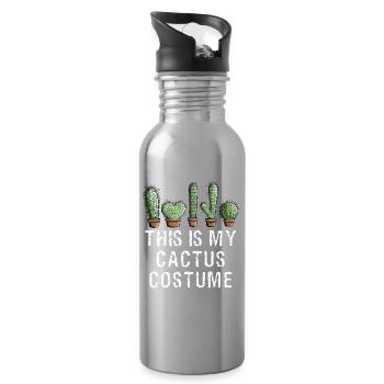 Ceci est mon costume de cactus I Plantes de costume de cactus - Gourde avec paille intégrée - argent clair - Droite