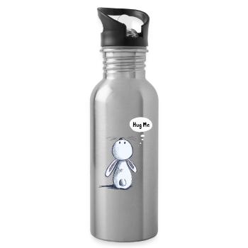 Hug Me Bunny - Water bottle with straw - silver - Right