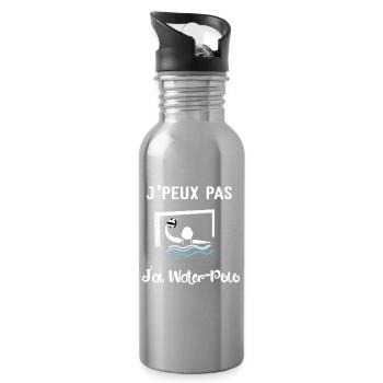 j'peux pas j'ai water polo - Gourde avec paille intégrée - argent clair - Droite