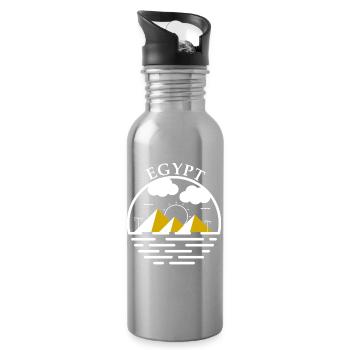 Egypt Pyramiden Kairo Geschenk Pyramide Ägypten - Trinkflasche mit integriertem Trinkhalm - Lightsilver - Rechts