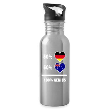 Allemagne et Australie brillant / cadeau - Gourde avec paille intégrée - argent clair - Droite
