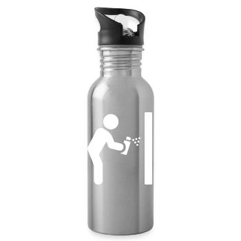 Graffiti Sprayer - Trinkflasche mit integriertem Trinkhalm - Lightsilver - Rechts