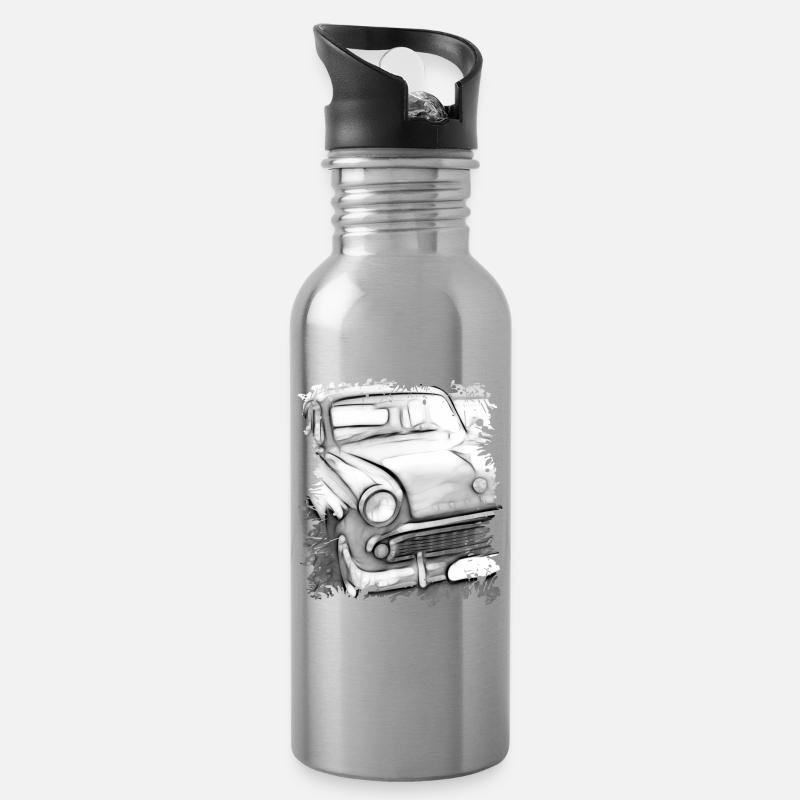 Moskvitch - Trinkflasche mit integriertem Trinkhalm - Lightsilver