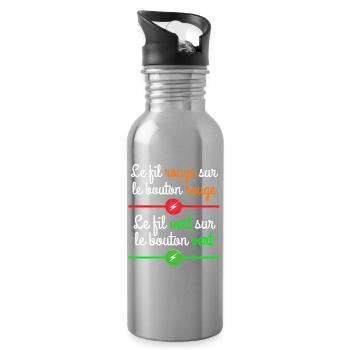 la septième compagnie, la 7ème compagnie - Gourde avec paille intégrée - argent clair - Droite