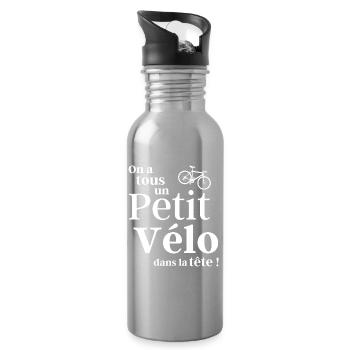 cyclisme, cyclisme sport, cyclisme humour - Gourde avec paille intégrée - argent clair - Droite