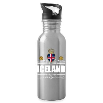 ISLANDE - Gourde avec paille intégrée - argent clair - Droite