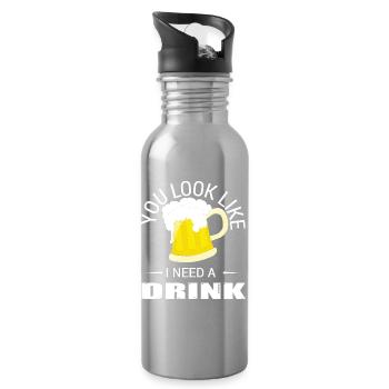 You Look Like I Need a Drink - Water bottle with straw - silver - Right