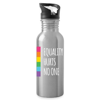 Pride Month - Equality Hurts No One - Water bottle with straw - silver - Right