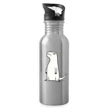 Quirky Dino - Water bottle with straw - silver - Right