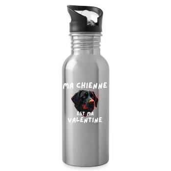 Ma Chienne Valentine - Gourde avec paille intégrée - argent clair - Droite