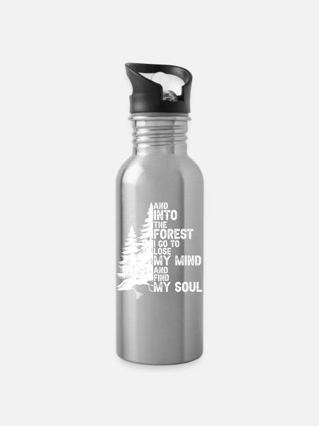 Wald Geist Seele Quest - Trinkflasche mit integriertem Trinkhalm - Lightsilver