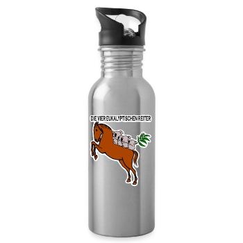 Eukalyptische Reiter - Trinkflasche mit integriertem Trinkhalm - Lightsilver - Rechts