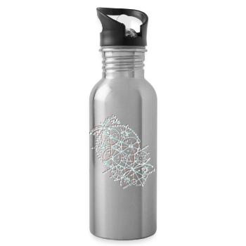 Anaglyphische geometrische Bahn - Trinkflasche mit integriertem Trinkhalm - Lightsilver - Rechts