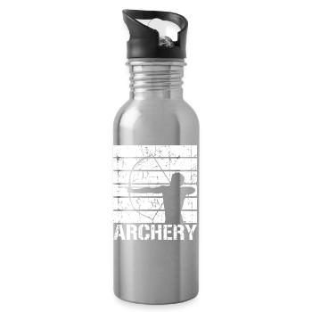 Fun archery - Water bottle with straw - silver - Right