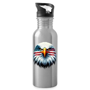 Adler - Trinkflasche mit integriertem Trinkhalm - Lightsilver - Rechts