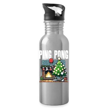 Table Tennis Christmas Tree Costume Christmas Tree - Water bottle with straw - silver - Right
