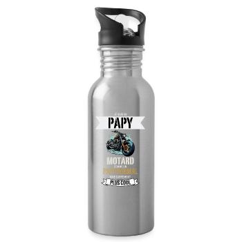 Papy Motard Plus Cool - Gourde avec paille intégrée - argent clair - Droite