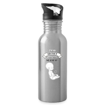Mommy's Secret: Baby in the Belly - Water bottle with straw - silver - Right