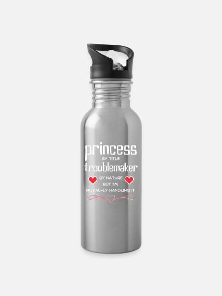 Princess TroubleMaker Tee - Water bottle with straw - silver