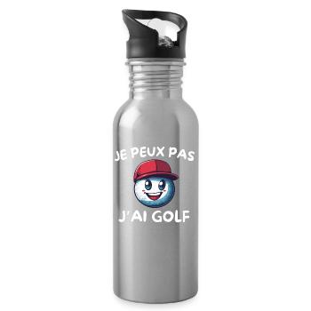 Cap Rouge Golfball-Maskottchen - Trinkflasche mit integriertem Trinkhalm - Lightsilver - Rechts