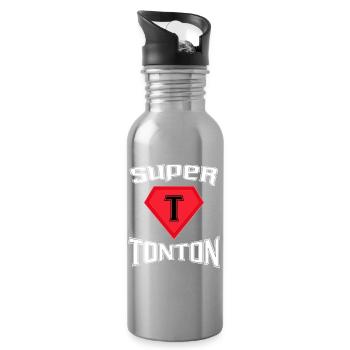 Super Tonton Emblème Diamant - Gourde avec paille intégrée - argent clair - Droite