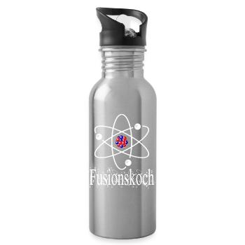 Fusionskoch - Koch - kochen - Labor - Chemiker - Trinkflasche mit integriertem Trinkhalm - Lightsilver - Rechts