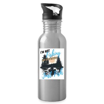 Just Fish, No Compliments - Water bottle with straw - silver - Right