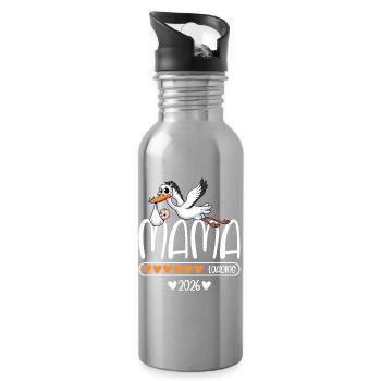 Mama 2026 loading - Trinkflasche mit integriertem Trinkhalm - Lightsilver - Rechts