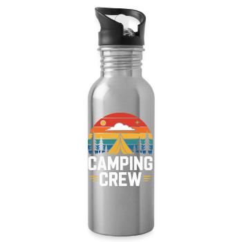 Sunset Camping Zelt Camping Crew - Trinkflasche mit integriertem Trinkhalm - Lightsilver - Rechts
