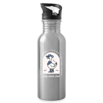 Silly goose dad club funny father cowboy country - Water bottle with straw - silver - Right