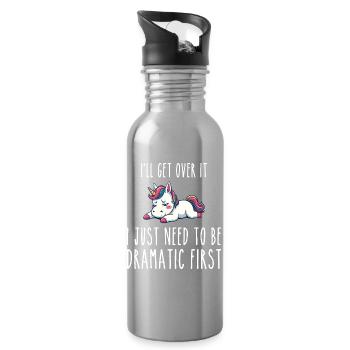 Ich werde darüber hinwegkommen, ich muss nur erst einmal dramatisch sein - Trinkflasche mit integriertem Trinkhalm - Lightsilver - Rechts