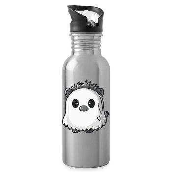 hérisson fantôme d’Halloween - Gourde avec paille intégrée - argent clair - Droite
