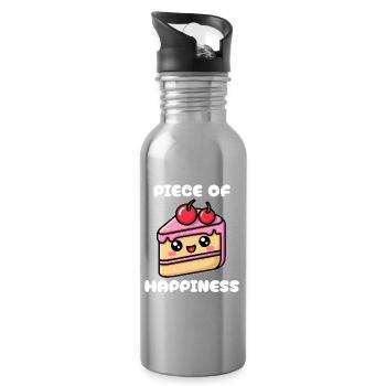 A piece of happiness - Water bottle with straw - silver - Right