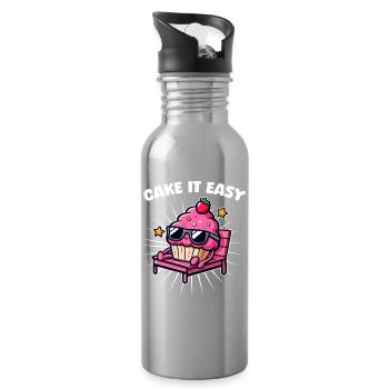 Cupcake Chill Cake It Easy - Water bottle with straw - silver - Right