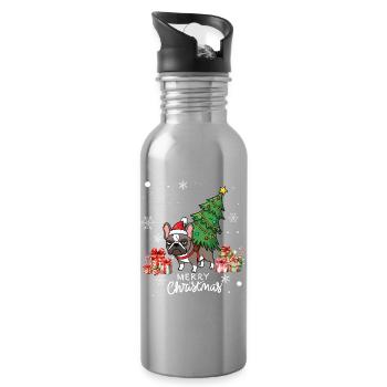 Hunde-Weihnachten - Trinkflasche mit integriertem Trinkhalm - Lightsilver - Rechts