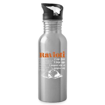 Let's Ravioli - Das Rezept - Trinkflasche mit integriertem Trinkhalm - Lightsilver - Rechts