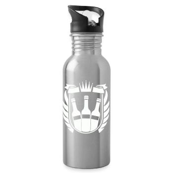 Bier Wappen - Trinkflasche mit integriertem Trinkhalm - Lightsilver - Rechts