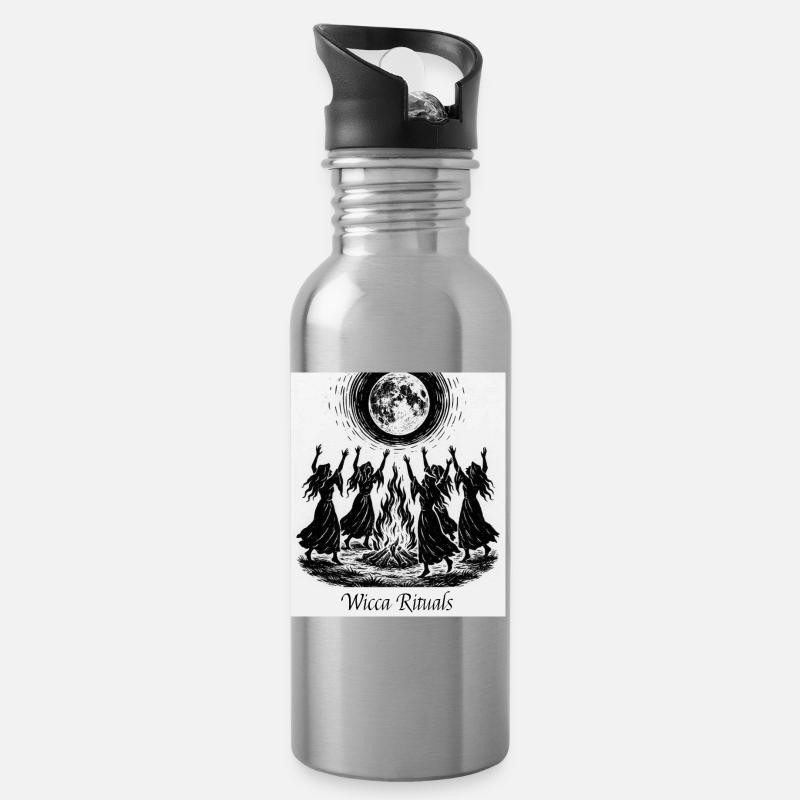 Wicca-Rituale - Trinkflasche mit integriertem Trinkhalm - Lightsilver