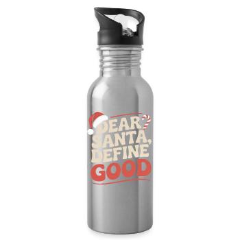 sarcastic Christmas design - Water bottle with straw - silver - Right