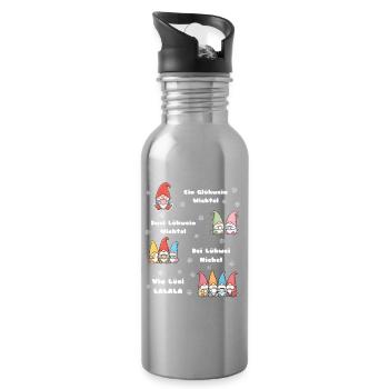 Christmas Wichtel Glühwein - Trinkflasche mit integriertem Trinkhalm - Lightsilver - Rechts