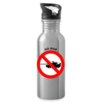 No war - Gourde avec paille intégrée - argent clair - Droite