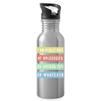 I am really bad at apologies Shirt - Water bottle with straw - silver - Right