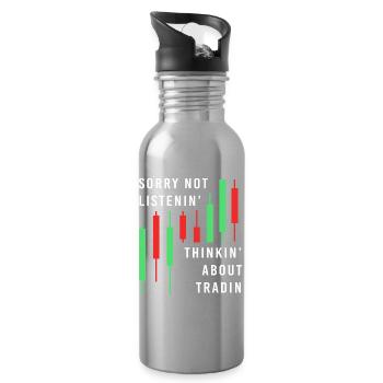 Money Finance Stocks Trading Bitcoin Capital - Water bottle with straw - silver - Right