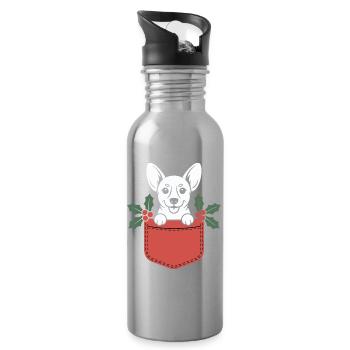 Pocket Pup Holly Weihnachten - Trinkflasche mit integriertem Trinkhalm - Lightsilver - Rechts