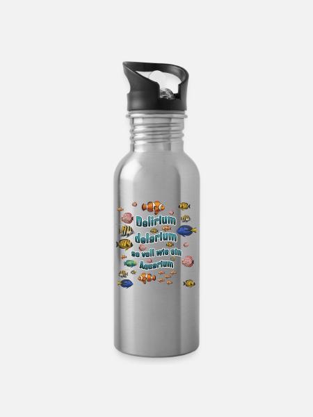 Delirium Delarium Aquarium - Trinkflasche mit integriertem Trinkhalm - Lightsilver