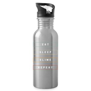Slime Schleim Schleimig - Trinkflasche mit integriertem Trinkhalm - Lightsilver - Rechts
