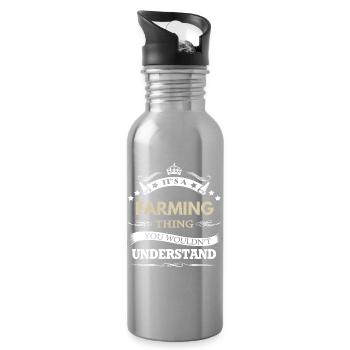 Es ist eine landwirtschaftliche Sache, die du nicht verstehen würdest - Trinkflasche mit integriertem Trinkhalm - Lightsilver - Rechts