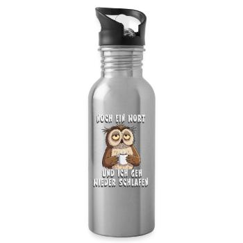 One more word, and I'll go back to sleep - Water bottle with straw - silver - Right