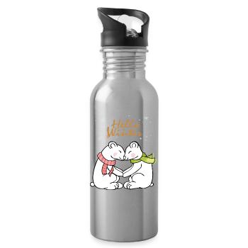 Hello Winter - Water bottle with straw - silver - Right