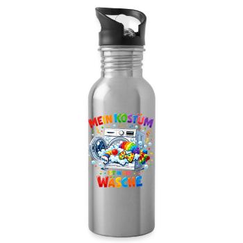 Mon costume est drôle dans le clown de la blanchisserie - Gourde avec paille intégrée - argent clair - Droite